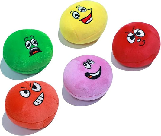 Squeaky Dog Toys, Interactive Soft Plush Puppy Toy Balls for Small Medium Breed, Cute Stuffed Pet Teething Ball Pack to Keep Dogs Busy