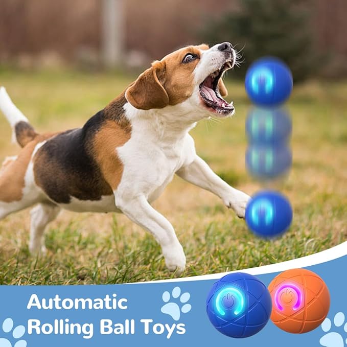 2PCS Dog Ball, 2025 Upgrade Vibrating Dog Ball Interactive Pet Balls Shaky Toy, USB Rechargeable Smart Shaking Pet Bounce Balls Automatic Moving Pet Toy for All Dogs (#B1)