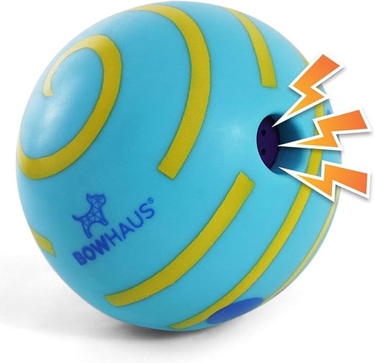 CAPHAUS Wobble Giggle Ball for Dogs, 5.5 Inch Durable Dog Exercise Toys, Non-Toxic Indestructible PVC Giggle Ball, Interactive Fun Squeaky Chew Toy for Indoor Outdoor Play