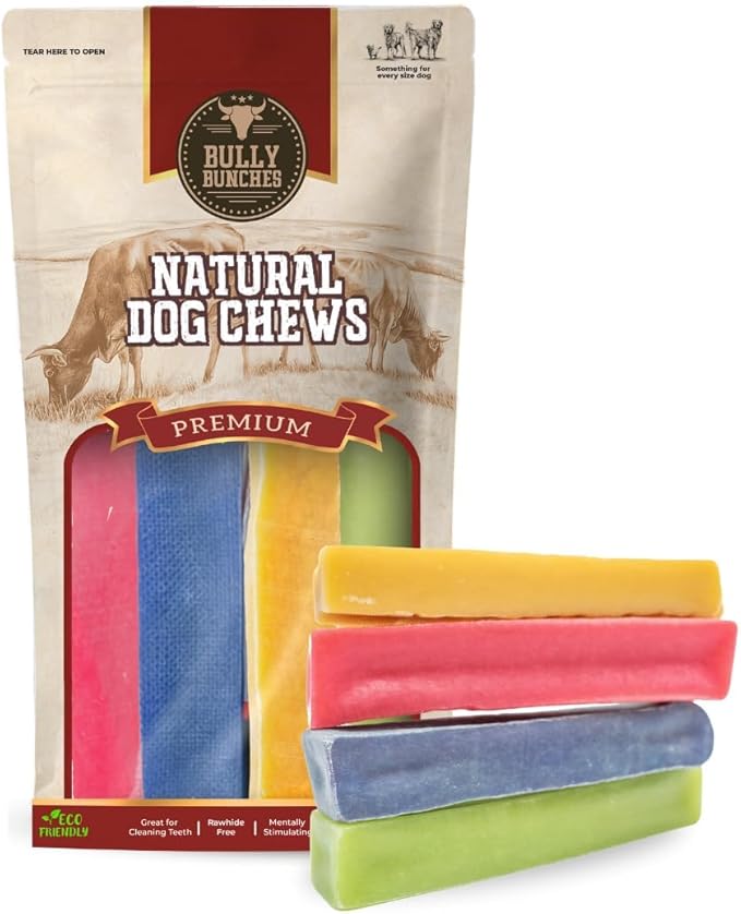 Bully Bunches Premium Fruit-Flavored Himalayan Yak Chew for Dogs - 100g, All-Natural, Long-Lasting, Authentic Yak Milk, Healthy Dental Chew, High-Protein (Medium Assorted - 4PK, Assorted)