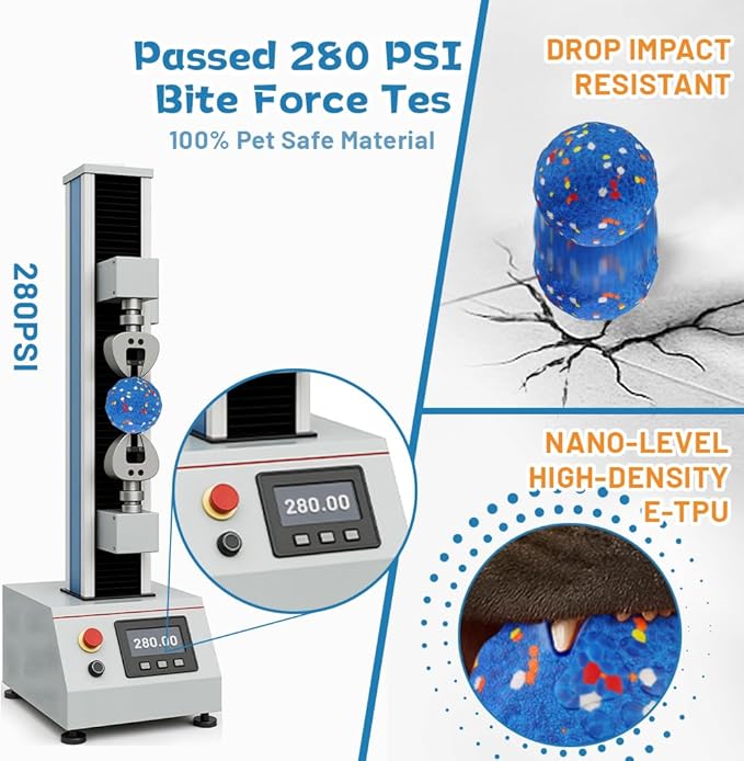 3.4" Interactive Dog Ball–2025 Upgraded Vibrating Dog Ball Made of E-TPU,Ultra-Durable&Rechargeable for Aggressive Chewers, Indoor & Outdoor Play, Keeps Dogs Active,for Small/Medium/Large Dogs