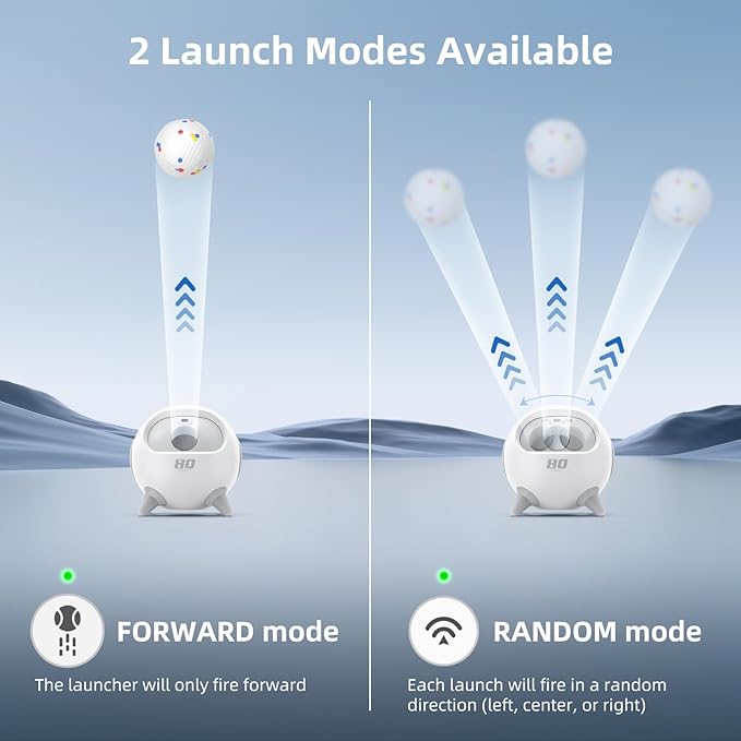 uahpet Automatic Ball Launcher for Dogs with Obstacle Detection, 20ft-80ft Adjustable Distances Ball Thrower Launcher for Medium & Large Dogs, with 4 Balls (2.5 inches)