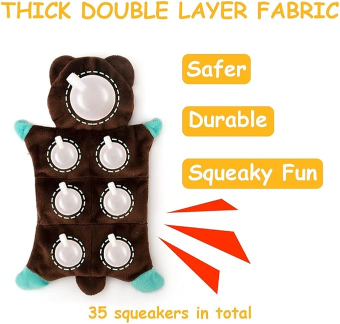 No Stuffing Dog Toys - 5 Pack Squeaky Crinkle Plush Set for Puppy Teething, Durable Chew Toys for Small Medium Dogs, Cute Holiday Pet Toys for Playing Training Reducing Boredom