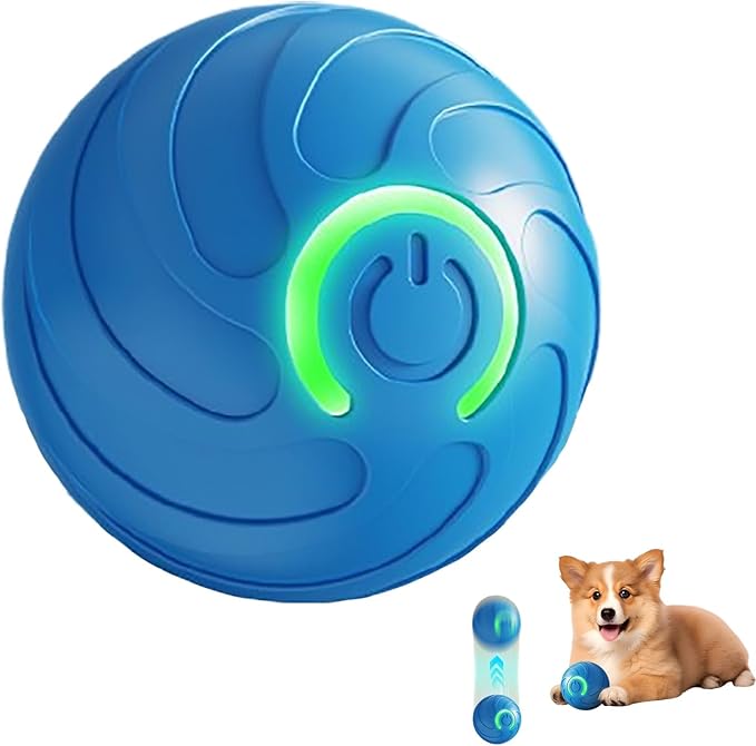 Smart Jumping Ball Dogs Toy, 2025 New Vibrating Dog Balls, Interactive Bouncing Toys for Small Medium Large Dogs (Blue)
