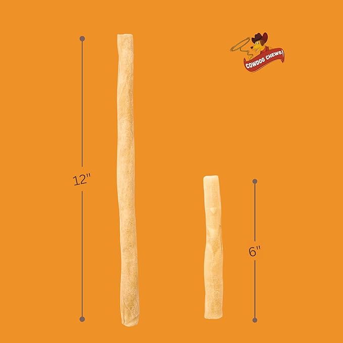 Cowdog Chews Collagen Sticks 12" (10 Pack) - Odor-Free, All Natural Collagen Dog Chews for Healthy Joints, Skin & Coat. Best Rawhide and Bully Stick Alternative Filled with Collagen Goodness.