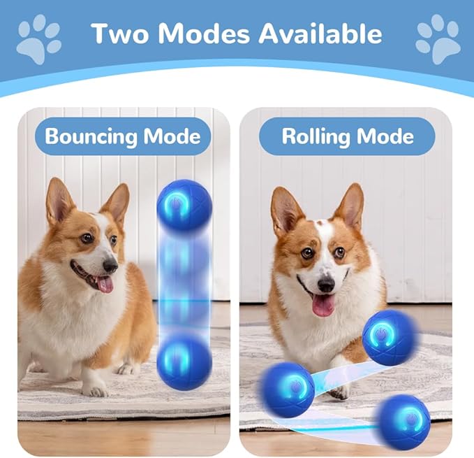 2PCS Dog Ball, 2025 Upgrade Vibrating Dog Ball Interactive Pet Balls Shaky Toy, USB Rechargeable Smart Shaking Pet Bounce Balls Automatic Moving Pet Toy for All Dogs (#B2)