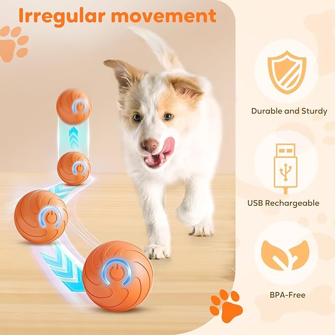 Smart Jumping Ball Dogs Toy, 2025 New Vibrating Dog Balls, Interactive Bouncing Toys for Small Medium Large Dogs (Blue)