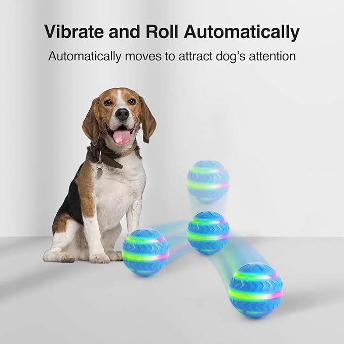 ALL FOR PAWS Interactive LED Dog Ball for Boredom Motion Activated Moving Dog Balls Toy Lights Up for Day/Night Play, Dog Enrichment Mental Stimulation Toys for Puppy, USB Rechargeable Dog Toys