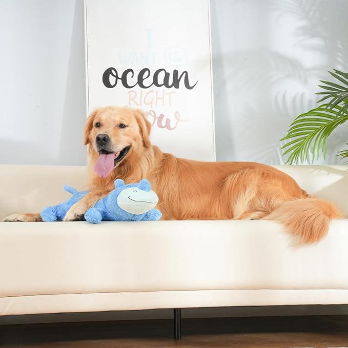 Hero Giant Chuckles Plush Dog Toy - Dog Squeaky Toys - Durable Toy with Grunt Squeaker, XL, Rhino