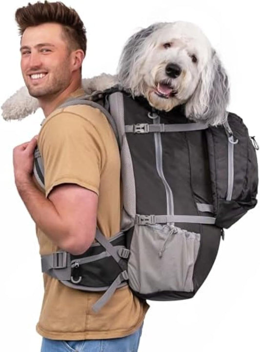 K9 Sport Sack Kolossus - X-Large, Black - The Big Dog Backpack - Ideal for Dogs 23-25” Long - Fully Adjustable Pet Carrier - Doubles as a Professional-Grade 60L Hiking Pack