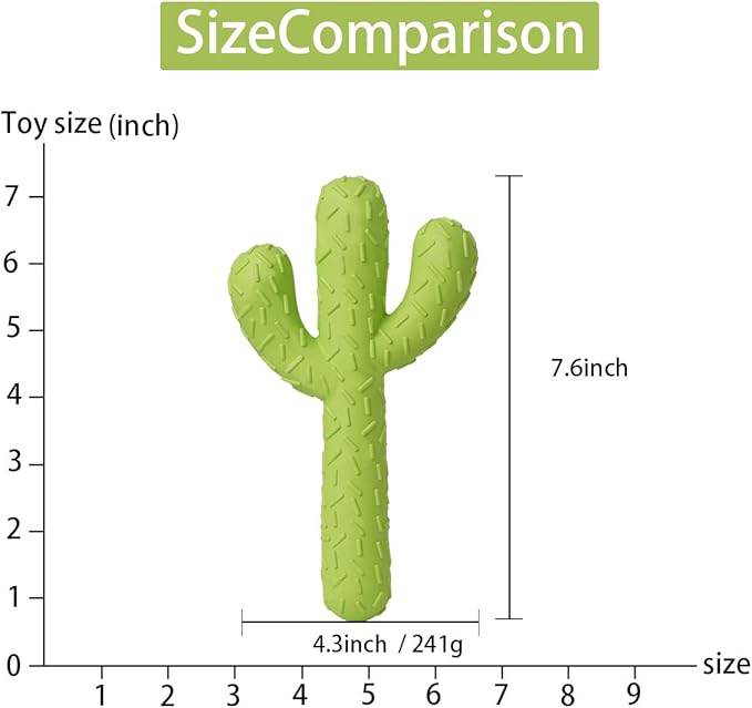 MewaJump Dog Chew Toys for Aggressive Chewers, Durable Rubber Cactus Tough Toys for Training and Cleaning Teeth, Interactive Dog Toys for Small/Medium Dog