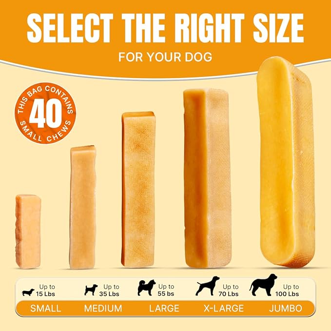 Tibetan Dog Chew 2 lb Yak Cheese Sticks - Natural, Handmade, Long-Lasting Treats for Small Dogs & Puppies, No Additives, Rawhide and Grain Free, Ideal for Aggressive Chewers, Easy to Digest, Bulk