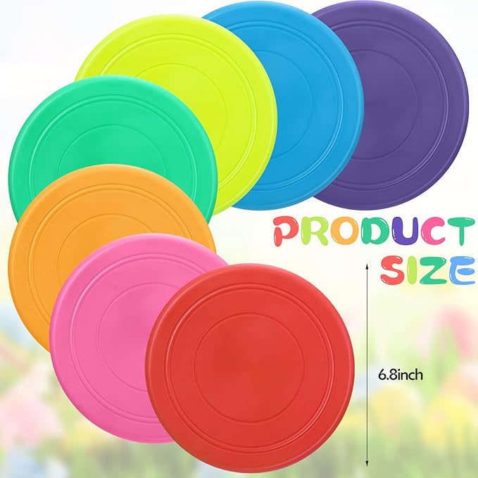Vinsot Flying Discs Bulk Flying Discs for Kids Soft Rubber Flyer Disk Outdoor for Children Adults for Sports Party Favors, 7 Colors