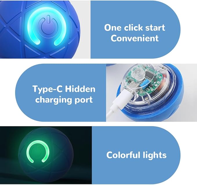 2PCS Dog Ball, 2025 Upgrade Vibrating Dog Ball Interactive Pet Balls Shaky Toy, USB Rechargeable Smart Shaking Pet Bounce Balls Automatic Moving Pet Toy for All Dogs (#B1)