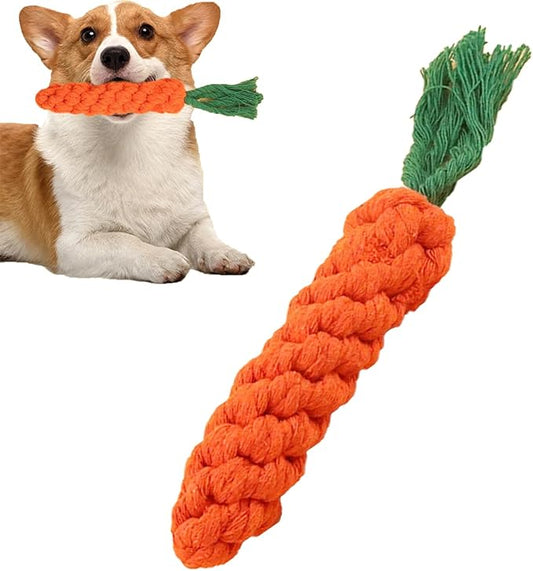 Carrot Dog Rope Toys for Aggressive Chewers, Durable Cotton Chew Toys for Small/Medium/Large Dogs, Puppy Teething Toys for Teeth Cleaning