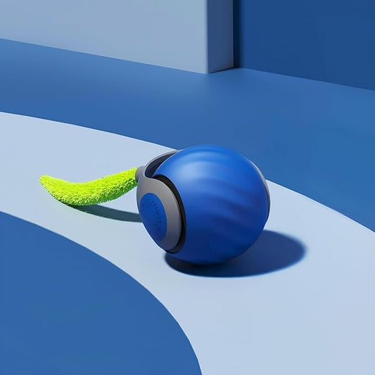 2025 Newly Upgraded Version 3.0 Cat Toys, Cool Intelligent Interactive Cat Ball for Indoor Bored Cats, Automatic Rolling Ball 3.0 Puzzle Toy, Electronic Rolling Pet Chase (Blue - 1pcs)