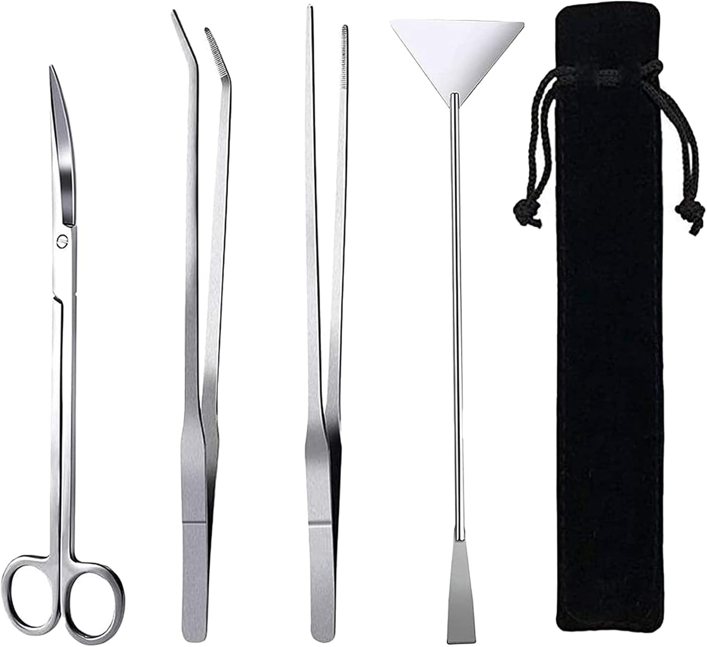 15in Aquascaping Tools, 4 in 1 Long Aquarium Tweezers Scissors Spatula, Stainless Steel Aquatic Plants Aquascaping Tools Set for Fish Starter Kits, Aquariums Tank and Terrarium
