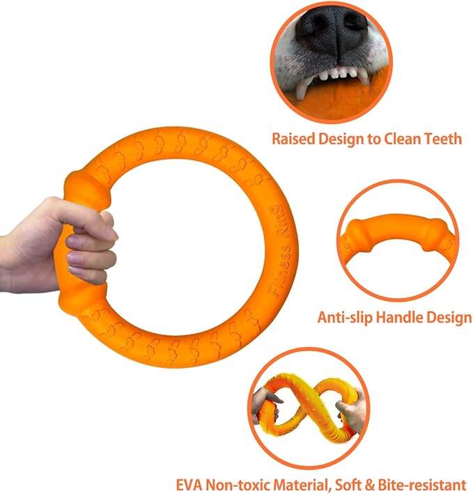 LaRoo Dog Flying Ring Toys, Floating Flying Dog Disc Toys, Summer Pet Training Outdoor Durable Chew Toys for Medium and Large Dogs