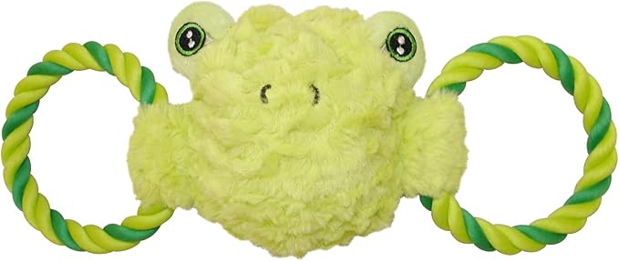 Jolly Pets Jolly Tug-a-Mal Frog Tug/Squeak Toy, Medium