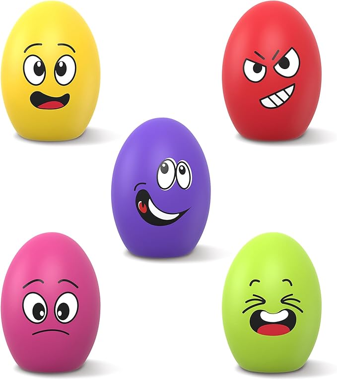 Squeaky Dog Toys, Soft Puppy Egg Balls, Funny Interactive Squeak Pet Chew Toy, [5 Pack] Fetch Play Balls Toy for Puppies Small Medium Breeds, 2.6"*1.8"