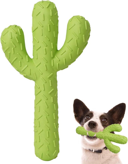 MewaJump Dog Chew Toys for Aggressive Chewers, Durable Rubber Cactus Tough Toys for Training and Cleaning Teeth, Interactive Dog Toys for Small/Medium Dog