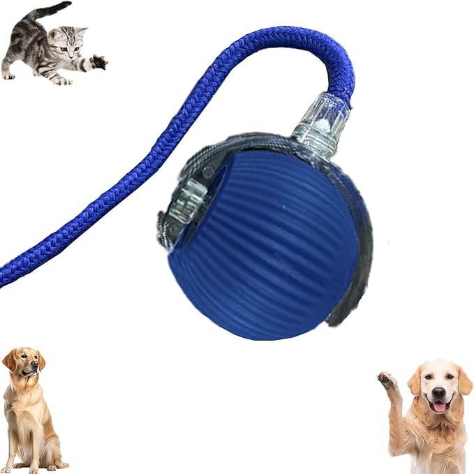 2025 New Electric Dog Ball Toy,360° Smart Automatic Interactive Rolling Ball, Smart Pet Toy,Interactive Dog Toys,Gift for Kids（Blue）