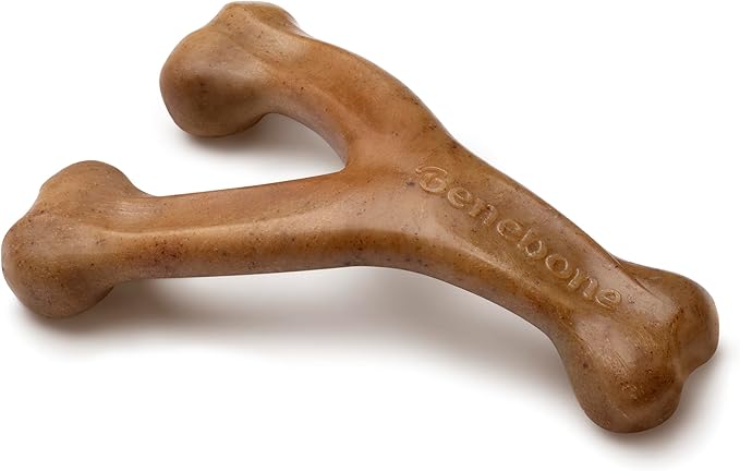 Benebone Wishbone Durable Dog Chew Toy for Aggressive Chewers, Duck, Made in USA, Large