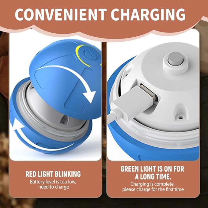 2PCS Dog Ball, 2025 Upgrade Vibrating Dog Ball Interactive Pet Balls Shaky Toy, USB Rechargeable Smart Shaking Pet Bounce Balls Automatic Moving Pet Toy for All Dogs (#C2)