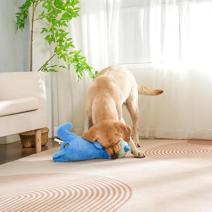 Hero Giant Chuckles Plush Dog Toy - Dog Squeaky Toys - Durable Toy with Grunt Squeaker, XL, Rhino