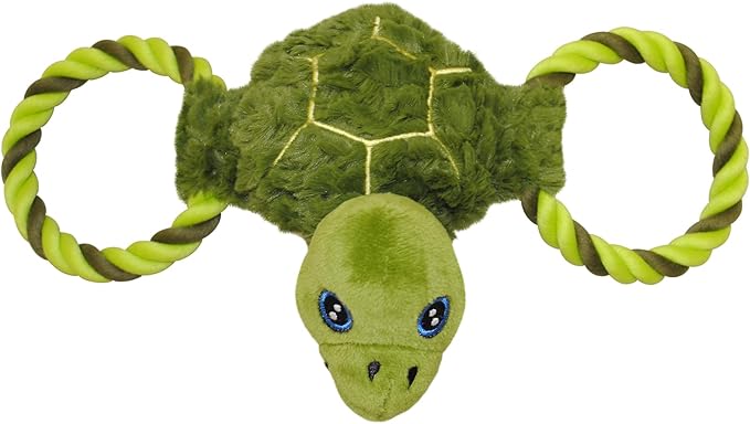 Jolly Pets Jolly Tug-a-Mal Turtle Tug/Squeak Toy, Large