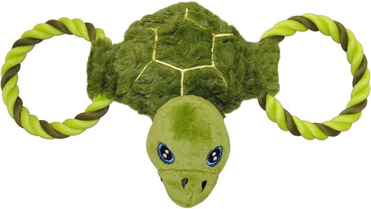 Jolly Pets Jolly Tug-a-Mal Turtle Tug/Squeak Toy, Small