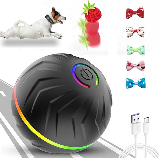 Interactive Dog Toys Dogs Ball,Moving Dog Toy with Touch Activated,Anti Boredom Dog Toys for Small Medium Dogs,Tough Motion Activated Automatic Vibrating Dog Ball,USB Rechargeable(Black)