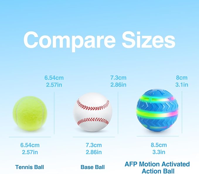 ALL FOR PAWS Interactive LED Dog Ball for Boredom Motion Activated Moving Dog Balls Toy Lights Up for Day/Night Play, Dog Enrichment Mental Stimulation Toys for Puppy, USB Rechargeable Dog Toys