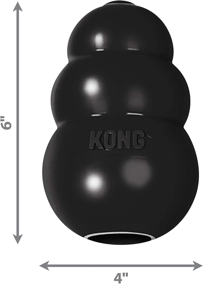 KONG Extreme Dog Toy - Fetch & Chew Toy - Treat-Filling Capabilities & Erratic Bounce for Extended Play Time Most Durable Natural Rubber Material - for Power Chewers - for Small Dogs