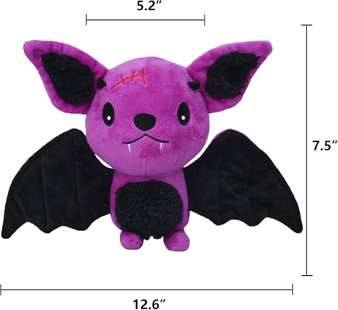 Blnboimrun Squeaky Dog Toys for Chewing, Interactive Plush Bat with Crinkle Paper, Durable Puppy Toys for Small Medium Large Dogs, Indoor Outdoor Pet Toy for Aggressive Chewers