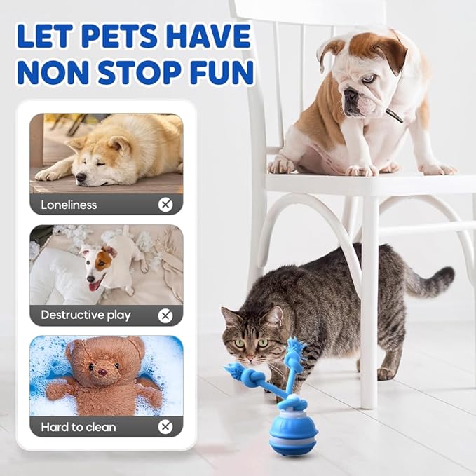 Interactive Dog Toys, Smart Touch-Activated Automatic Rolling Ball, USB Rechargeable Bouncing Dog Ball, Suitable for Cats and Small to Medium-Sized Puppies (Orange)