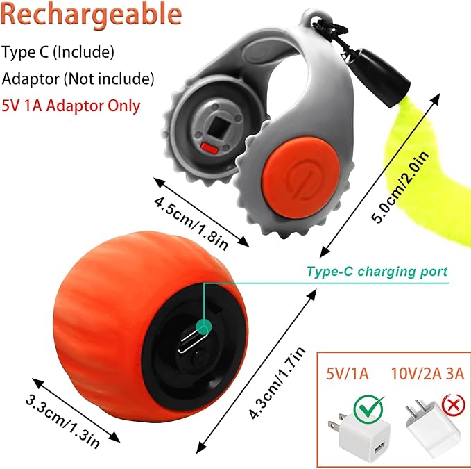 Interactive Cat Ball Speedy Tail 3.0 Pet Toy Rolling Ball, Interactive Toys for Indoor Cats, 360° Smart Automatic Dog Kitten Toy Turbo Tail Electronic Bouncing Balls Extra Tails (Red)