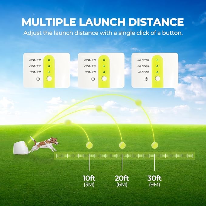 ALL FOR PAWS Automatic Dog Ball Launcher, Interactive Ball Thrower Dog Toys Includes 3pcs Tennis Balls for Small/Medium Dogs