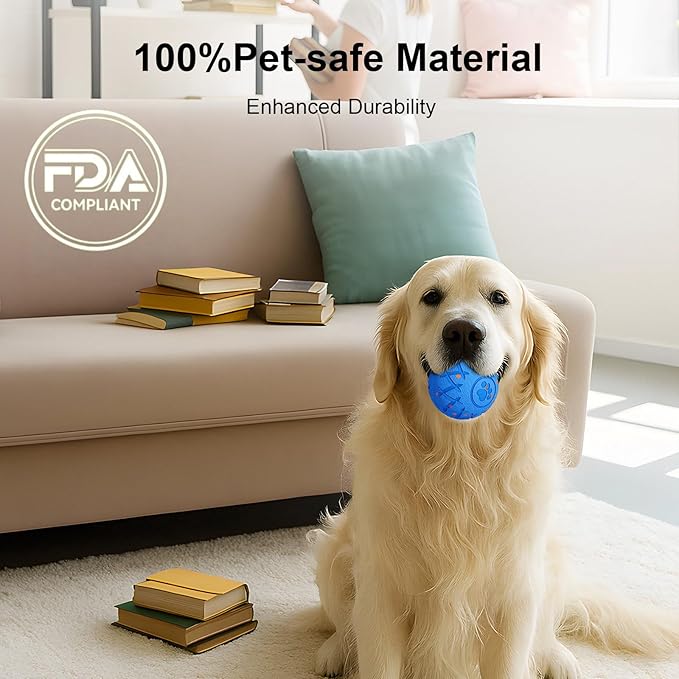 Smart Interactive Dog Toy, Automatic Moving, Bouncing and Stimulation, E-TPU Silent Foam Material, IP54 Waterproof Rating, Active Rolling,Bouncing Ball for Medium and Large Dogs,Dog Birthday