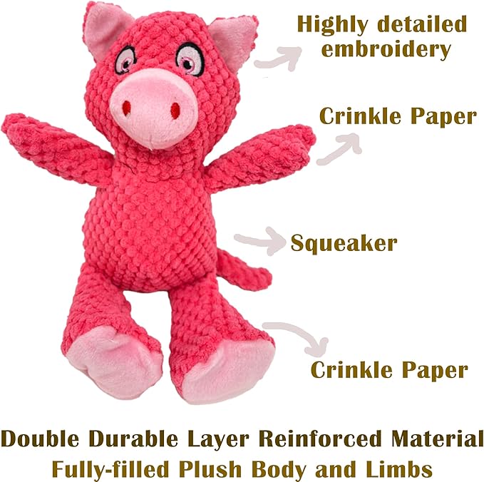 Jalousie Multipack Dog Squeaky Toys Strong Almost Indestructible, with Added Liner for Longer Play Dog Chew Toys (Medium to Large Breeds, 5 Pack Checks for Aggressive Chewers)