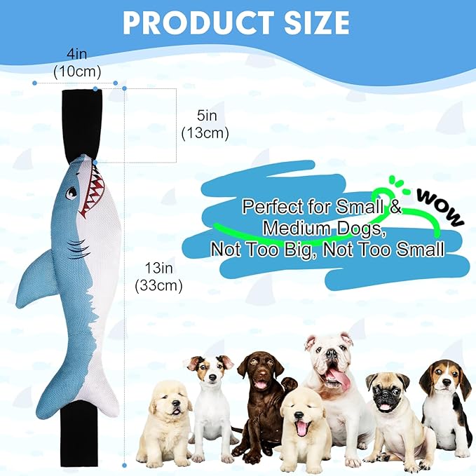 BINGPET Tug of War Dog Toy with 2 Strong Handles,Durable Oxford Fabric Squeaky Dog Tug Toy for Small to Medium Dogs,Interactive Bite Rope Toy for Tug of War,Pull,Fetch,Puppy Training