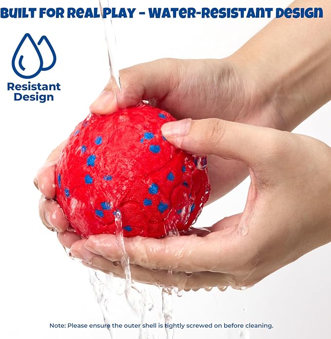 Dog Balls: Interactive Dog Ball Auto Rolling - Interactive Dog Toys for Aggressive Chewers - Bouncy & Throwable, Type-C Rechargeable, Washable, for Small & Medium & Large Dogs – Red