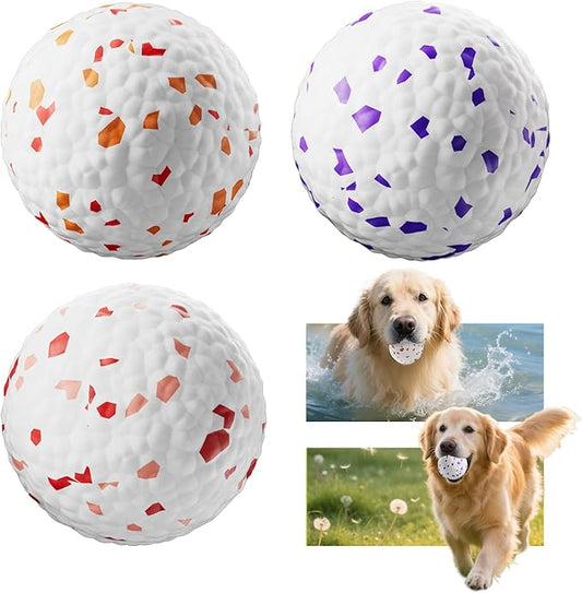 E-TPU Dog Balls 3 Pack - Interactive Tennis Balls Alternative for Aggressive Chewers, Indestructible Chew Toys for Puppy Teething, Keep Dogs Busy, Suit for Large Medium Small Breed