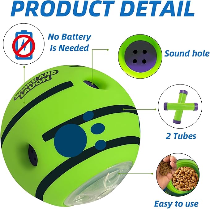 Interactive Puzzle Dog Treat Ball, Treat Dispensing Enrichment Dog Toys Ball, M, 3.46 in (8.8 cm)