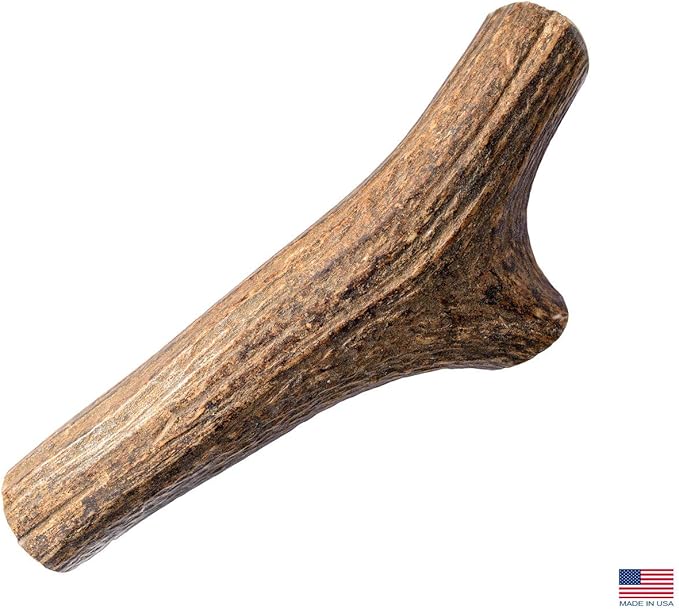 Elk Antlers for Dogs - X Large (XL) 7 to 8 Inch Antler Dog Chew, Whole - USA Made All Natural Elk Dog Chews - Long Lasting Durable Chew Toys for Aggressive Chewers