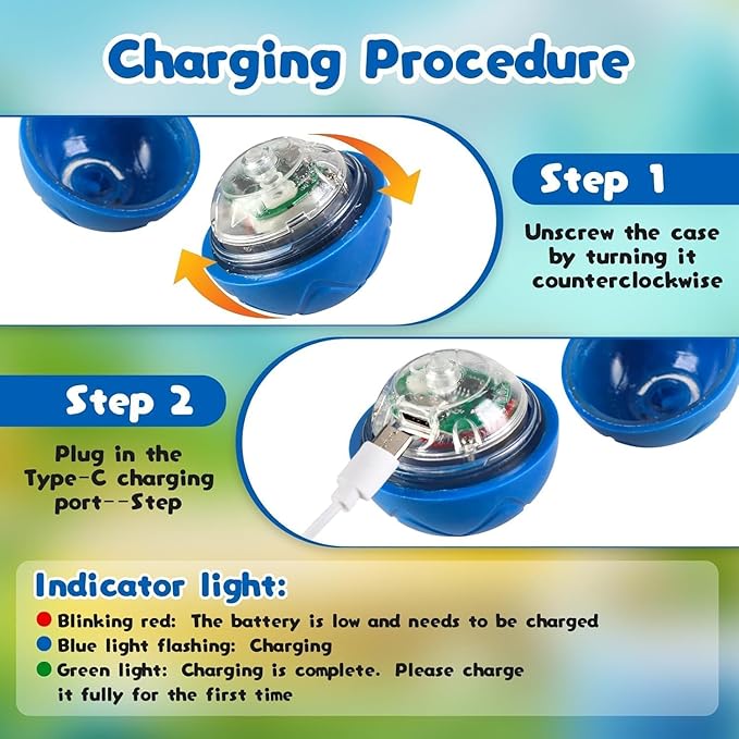 2 Pcs Shaky Ball Toy for Dogs, 2025 New Vibrating Dog Balls, Interactive Dog Balls, Smart Jumping Ball Toy, Automatic Rolling, Keep Them Busy, Suit for All Dogs(Blue+Orange)