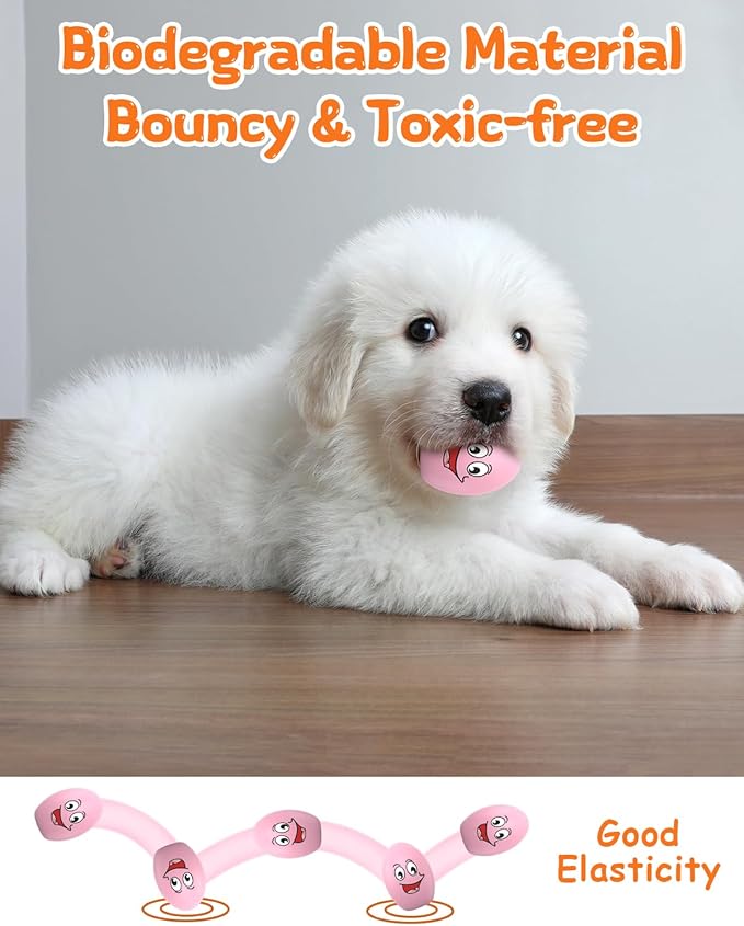 Squeaky Dog Toys, Soft Puppy Egg Balls, Funny Interactive Squeak Pet Chew Toy, [10 Pack] Fetch Play Balls Toy for Puppies Small Medium Breeds, 2.6"*1.8"