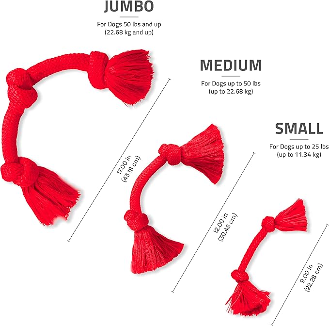 Playology Rope Toys for Dogs | Tug of War Dog Toy for Aggressive Chewers | Beef Scented Dog Toys | Jumbo Rope Toy for Interactive Play