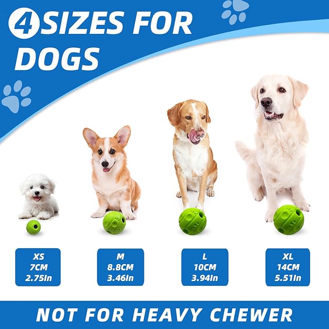 Dog Toys Ball, Interactive Dog Ball, No Paint, Gibbering Sound with Surface Concave Lines, M, 3.46 in (8.8 cm)