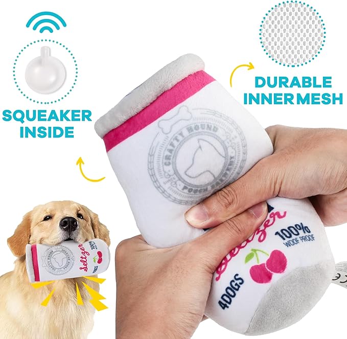 Prime Pets Dog Toys for Large Dogs, 3 Pack, Plush Squeaky Dog Toy, Pet Toy for Small Medium Large Dogs, Stuffed Puppy Chew Toys